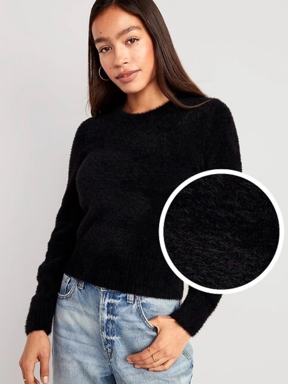 Black eyelash sweater